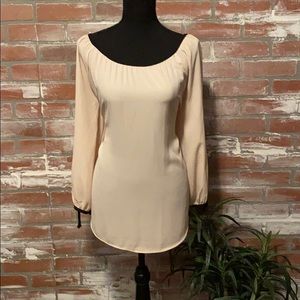 Nude split sleeve blouse